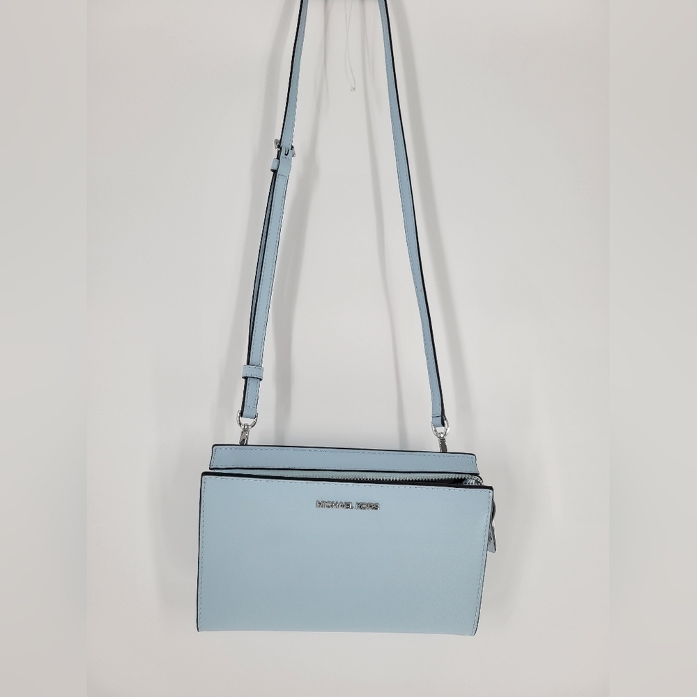 MICHAEL KORS Sheila Small Faux Leather Crossbody Bag Vista Blue‎